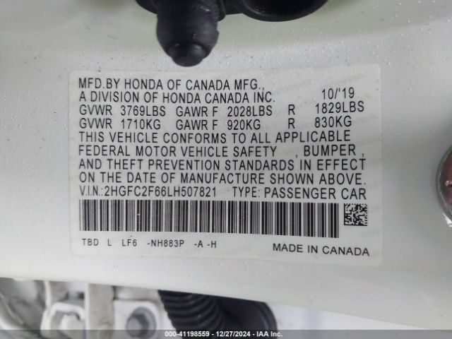 2HGFC2F66LH507821 Honda Civic Lx