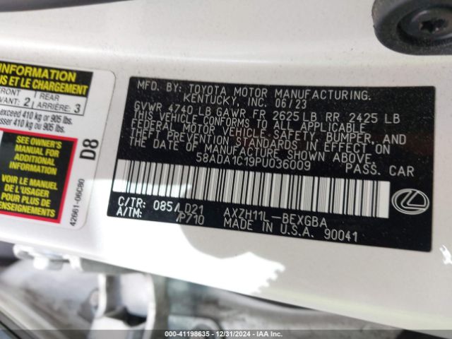 58ADA1C19PU036009 Lexus ES 300H