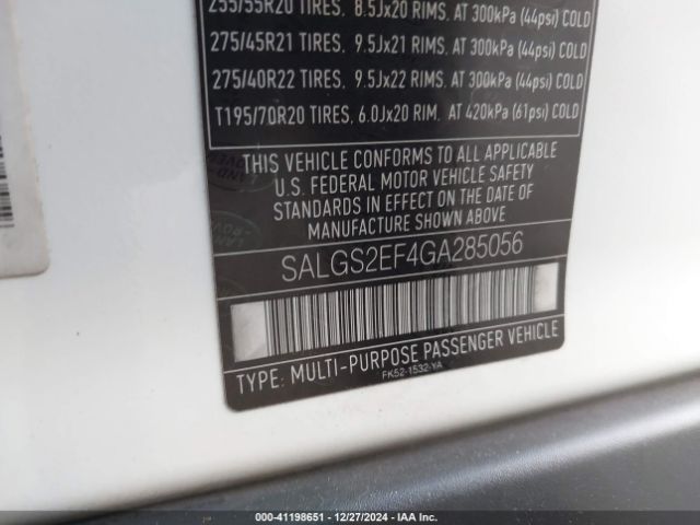 SALGS2EF4GA285056 Land Rover Range Rover 5.0l V8 Supercharged