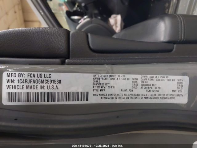 1C4RJFAG6MC591538 Jeep Grand Cherokee Laredo X 4x4