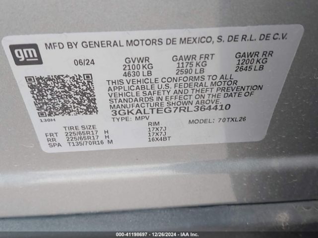 3GKALTEG7RL364410 GMC Terrain Awd Sle