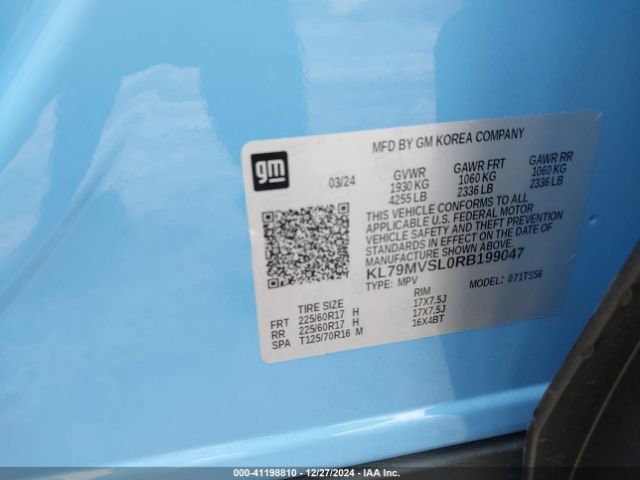KL79MVSL0RB199047 Chevrolet Trailblazer Fwd Activ