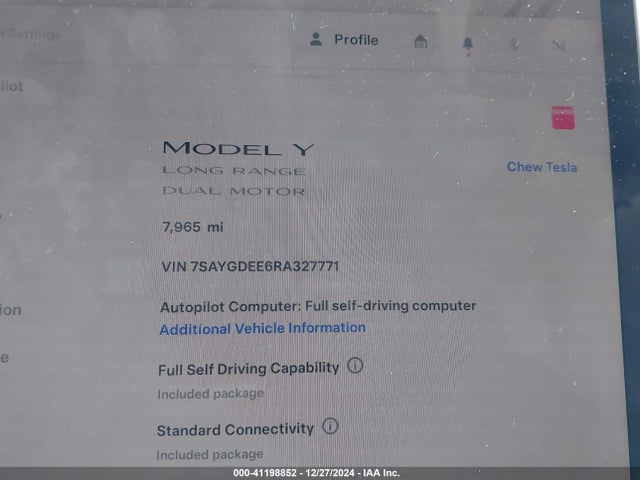 2024 TESLA MODEL Y 7SAYGDEE6RA327771 Photo 6