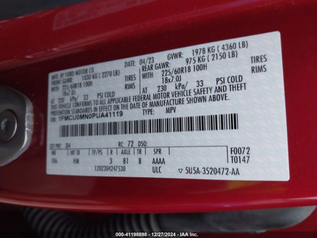 1FMCU0MN0PUA41119 Ford Escape St-line