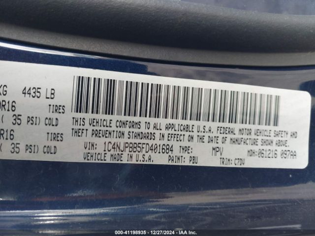1C4NJPBB5FD401684 Jeep Patriot Sport