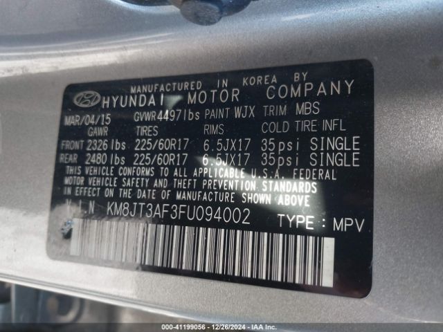 KM8JT3AF3FU094002 Hyundai TUCSON GLS