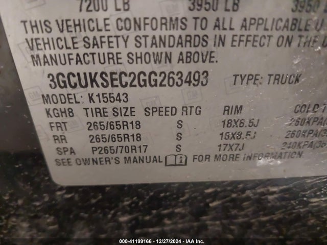 Chevrolet Silverado 1500 2lz 2016 3GCUKSEC2GG263493 Image 9