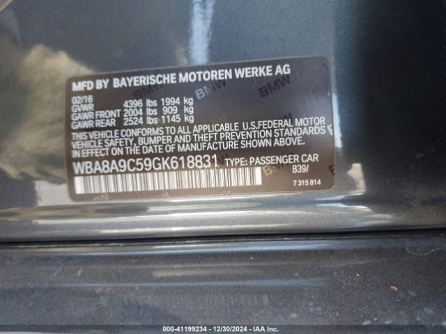 WBA8A9C59GK618831 BMW 320i