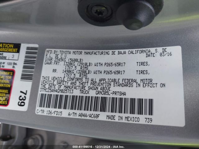 3TMCZ5AN4GM025713 Toyota Tacoma Trd Sport