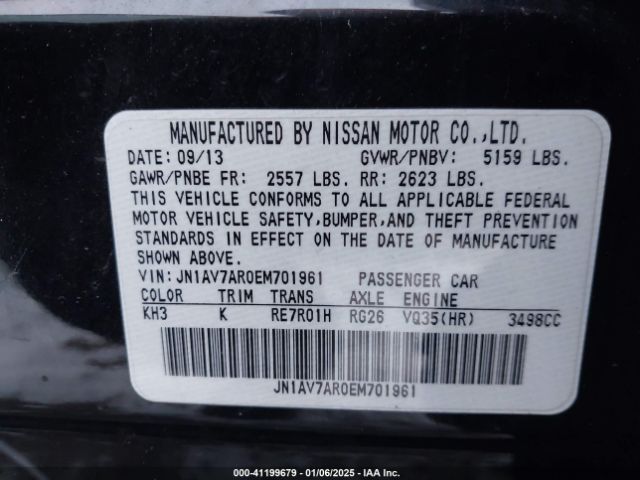 JN1AV7AR0EM701961 Infiniti Q50 Hybrid Premium