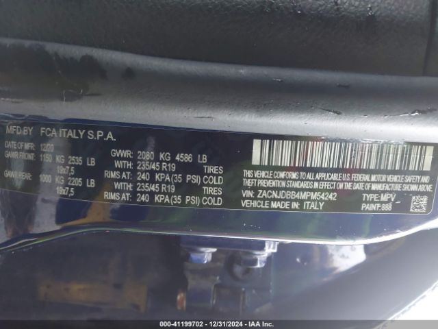 ZACNJDBB4MPM54242 Jeep Renegade 80th Anniversary 4x4