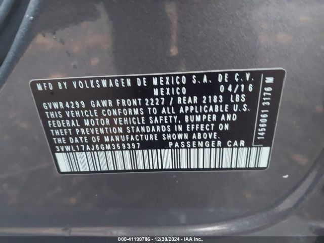 3VWL17AJ6GM359397 Volkswagen Jetta 1.8t Sel