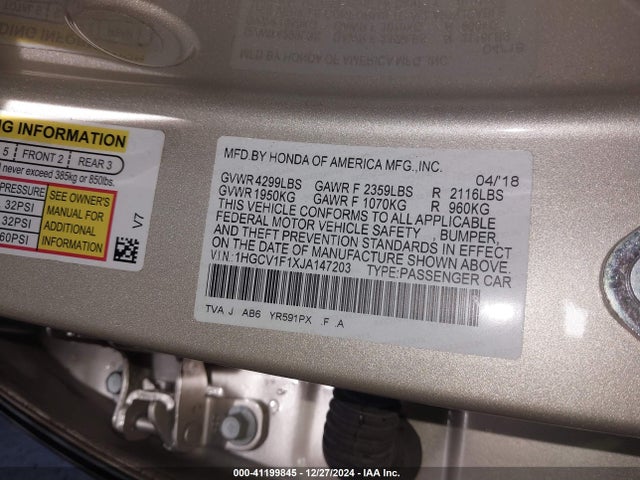 1HGCV1F1XJA147203 Honda ACCORD LX