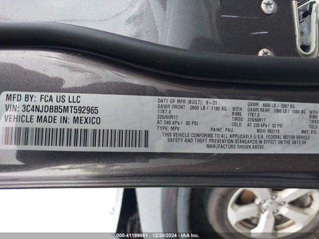 Jeep Compass Latitude 4x4 2021 3C4NJDBB5MT592965 Image 9