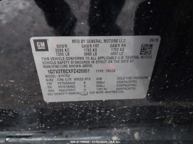 1GTV2TECXFZ426951 GMC SIERRA 1500