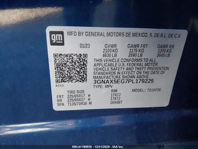 Chevrolet Equinox Awd 1fl 2023 3GNAX5EG7PL179225 Image 9