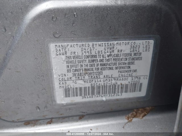 Nissan SENTRA SV 2017 3N1AB7AP6HY312363 Image 9