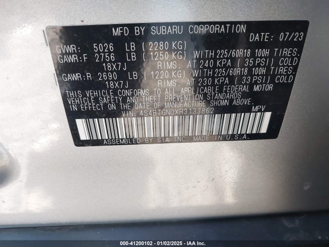 4S4BTGNDXR3133862 Subaru Outback Limited Xt