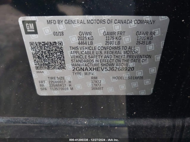 2GNAXHEV5J6268920 Chevrolet EQUINOX LS