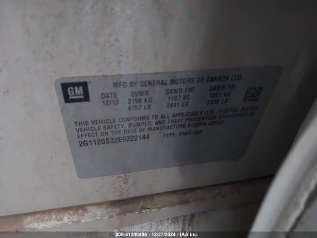 Chevrolet Impala 2lt 2014 2G1125S32E9222144 Image 9