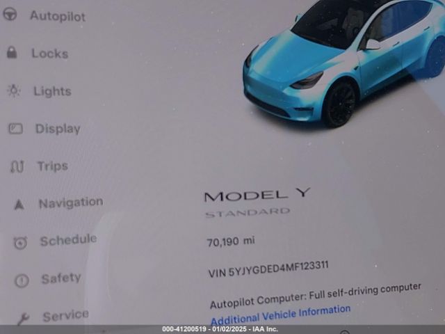5YJYGDED4MF123311 Tesla Model Y Standard Range Rear-wheel Drive