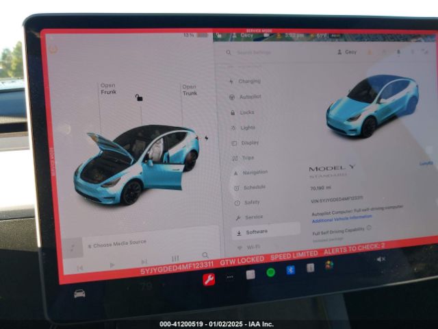 5YJYGDED4MF123311 Tesla Model Y Standard Range Rear-wheel Drive