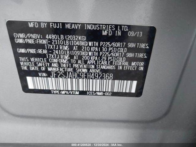 JF2SJAHC9EH492368 Subaru Forester 2.5i Limited