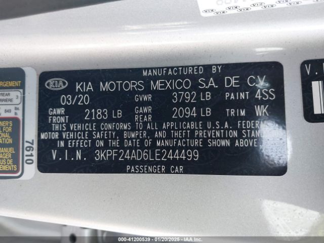 2020 KIA FORTE 3KPF24AD6LE244499 Photo 8