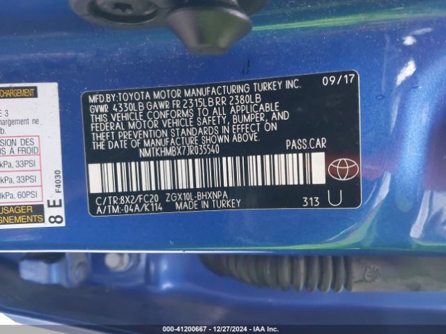 NMTKHMBX7JR035540 Toyota C-HR XLE