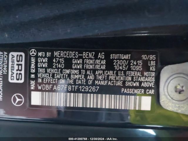 1996 MERCEDES-BENZ SL WDBFA67F8TF129267 Photo 8