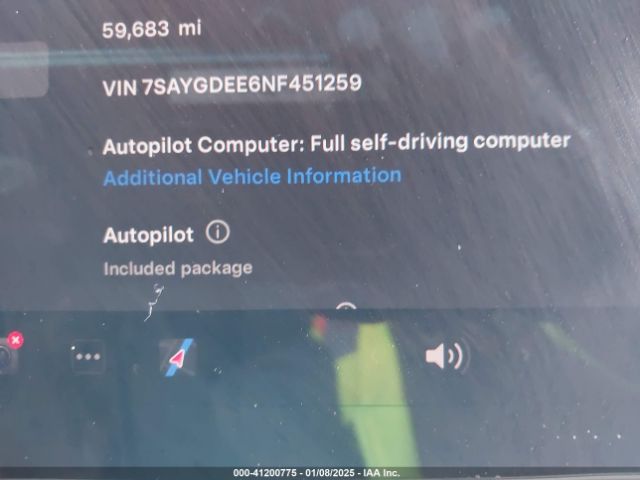 7SAYGDEE6NF451259 Tesla Model Y Long Range Dual Motor All-wheel Drive