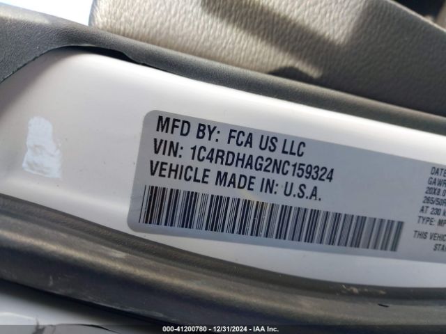1C4RDHAG2NC159324 Dodge Durango Sxt Rwd