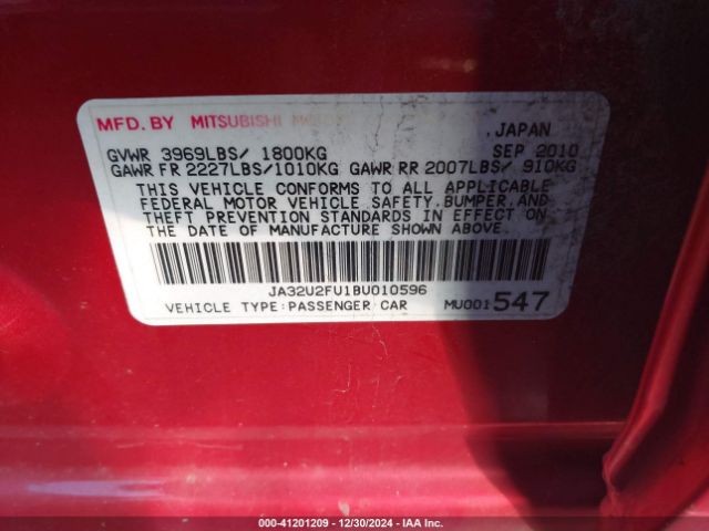 2011 MITSUBISHI LANCER JA32U2FU1BU010596 Photo 8