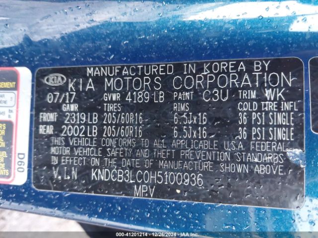 KNDCB3LC0H5100936 KIA NIRO LX