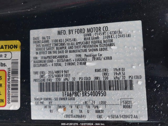 Ford Mustang Gt Premium Fastback 2024 1FA6P8CF8R5400950 Image 9