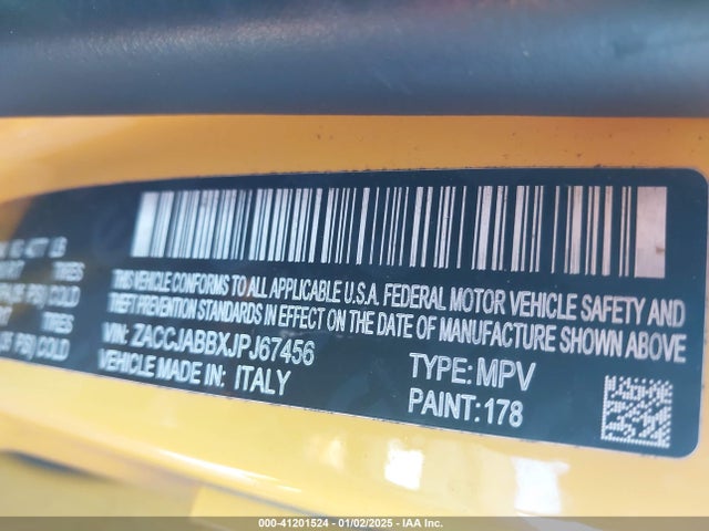ZACCJABBXJPJ67456 Jeep Renegade Latitude Fwd