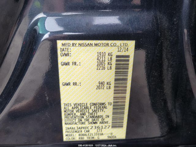 1N4AL3APXFC236127 Nissan Altima