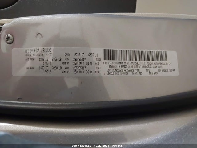 2C4RC1BG1HR753083 Chrysler Pacifica Touring Plus