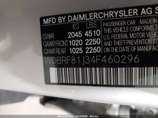 2004 Mercedes-benz C 240 4matic მანქანა იყიდება აუქციონზე, vin: WDBRF81J34F460296, აუქციონის ნომერი: 41201582