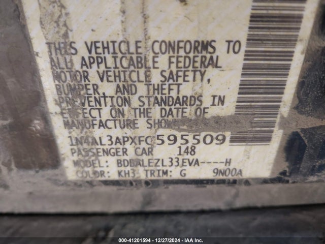 1N4AL3APXFC595509 Nissan Altima 2.5 S