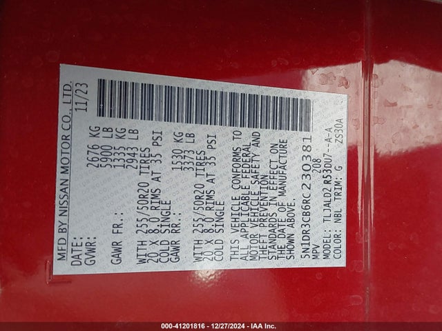 Nissan Pathfinder Sl Fwd 2024 5N1DR3CB6RC230381 Image 9