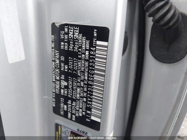 5XYZT3LB9EG135184 Hyundai Santa Fe Sport 2.4l