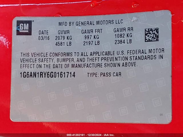 1G6AN1RY6G0161714 Cadillac ATS-V