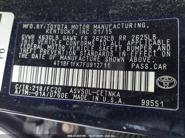 Toyota CAMRY LE 2015 4T1BF1FK7FU912711 Image 9