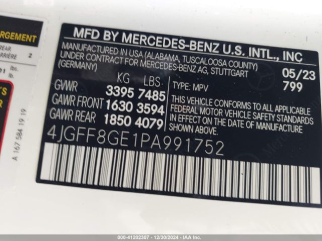 2023 MERCEDES-BENZ GLS 580 4JGFF8GE1PA991752 Photo 8