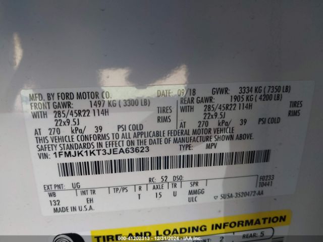 1FMJK1KT3JEA63623 Ford Expedition Max Limited