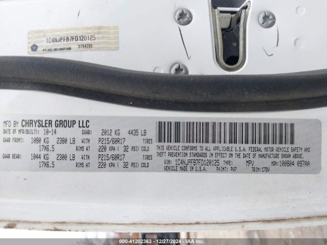 1C4NJPFB7FD120125 Jeep Patriot Latitude
