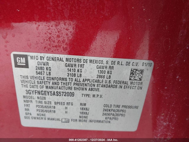 2010 CADILLAC SRX 3GYFNGEY5AS572009 Photo 8