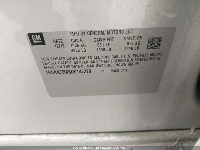 2013 CADILLAC ATS 1G6AA5RA5D0147370 Photo 8