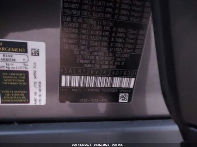 SALRT2RV2K2407830 Land Rover Discovery Hse Luxury